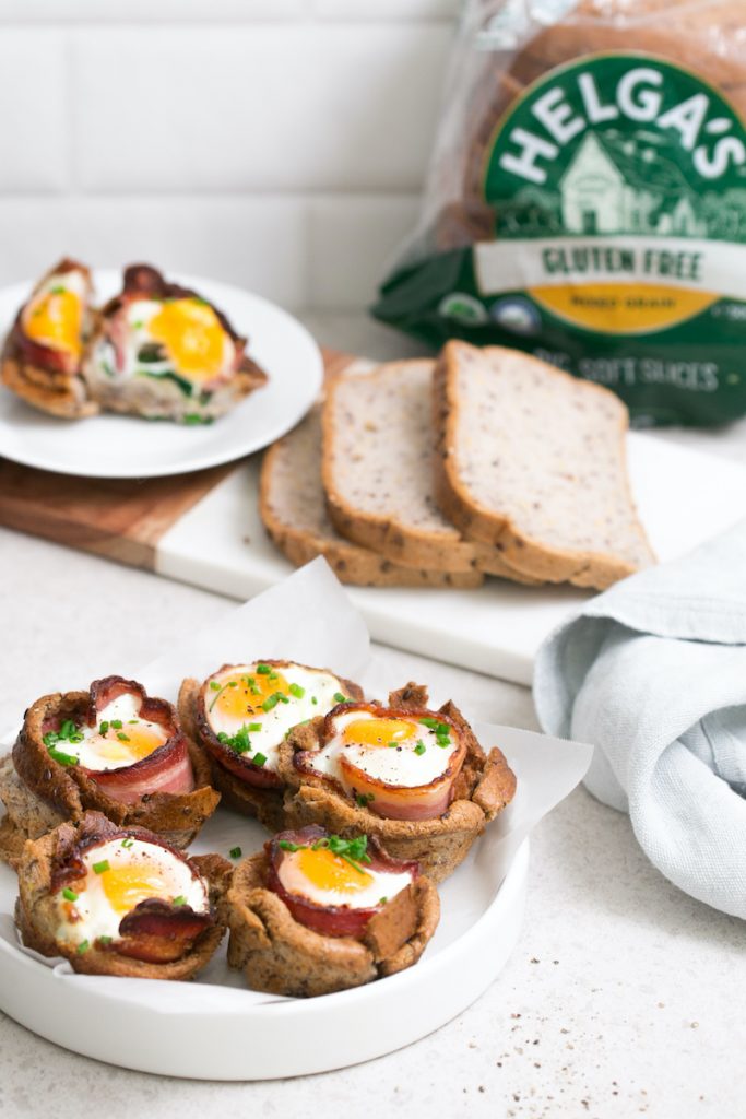 Egg, Bacon and Toast Cups Gluten Free