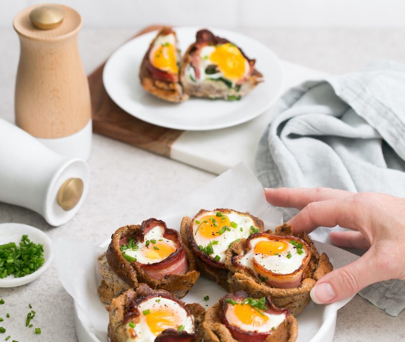 Gluten Free Egg, Bacon and Toast Cups