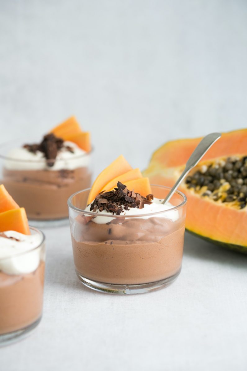Gut Friendly Chocolate Mousse with Red Papaya Dairy Free Recipes