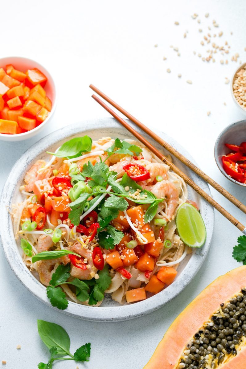 Better For You Pad Thai with Red Papaya Recipe