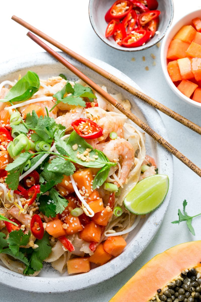 Better For You Pad Thai with Red Papaya Gluten Free Recipe